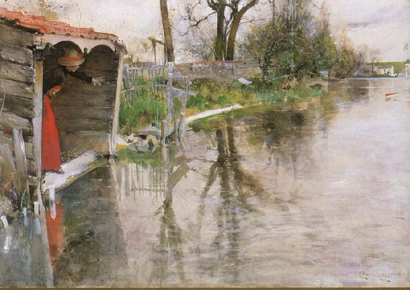 Carl Larsson By the River Loing Spain oil painting art